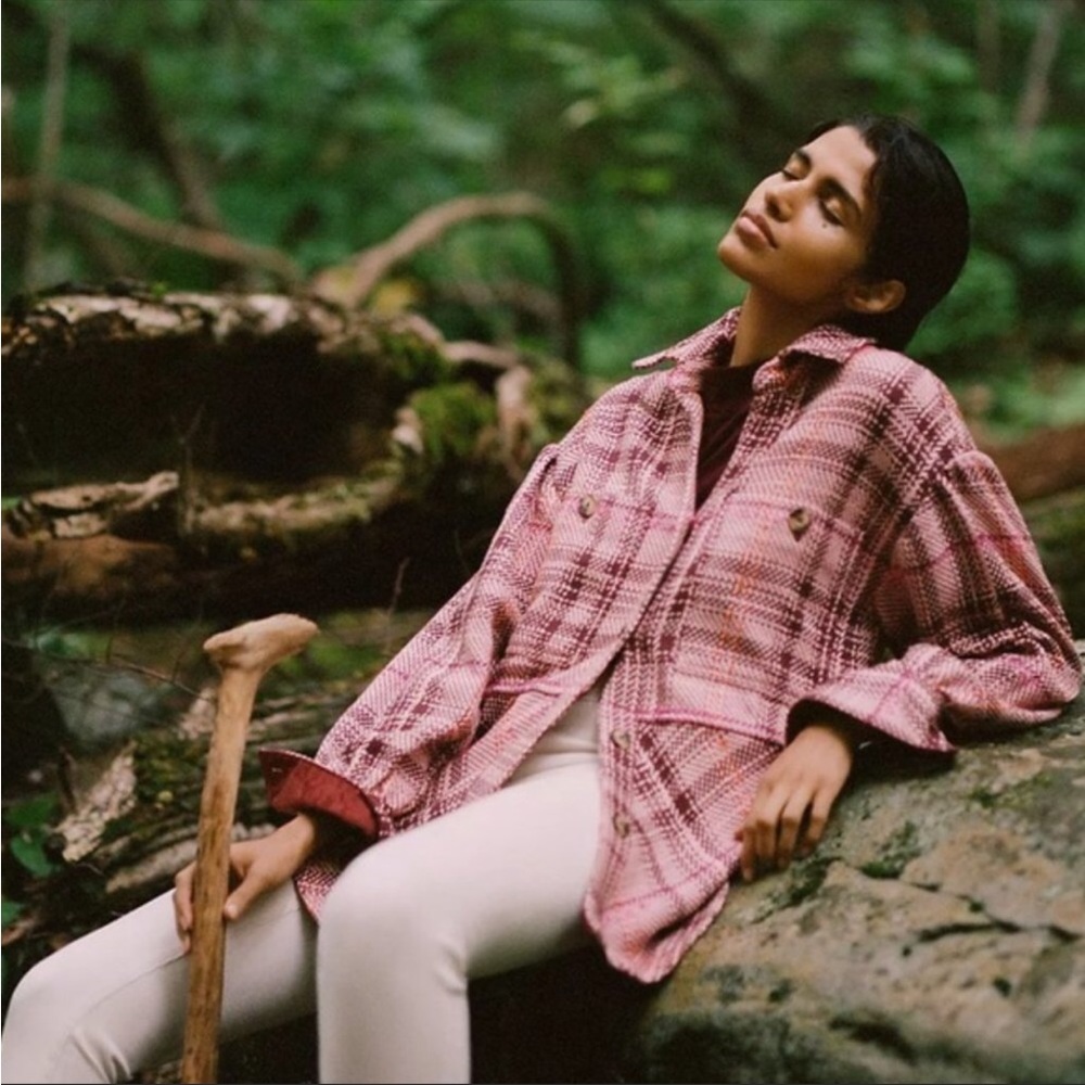 Anthropologie Hudson Plaid Shirt Jacket Shacket